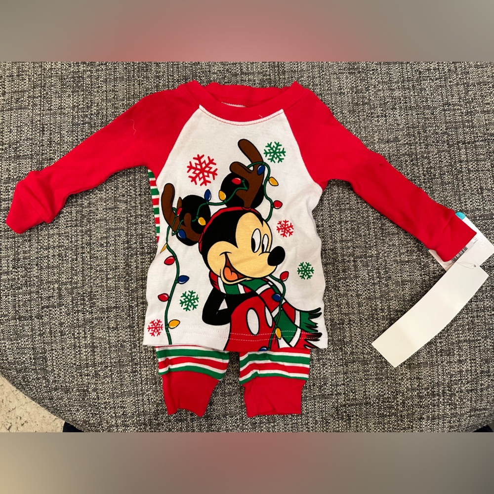 Baby Christmas Mickey Mouse two piece pajamas